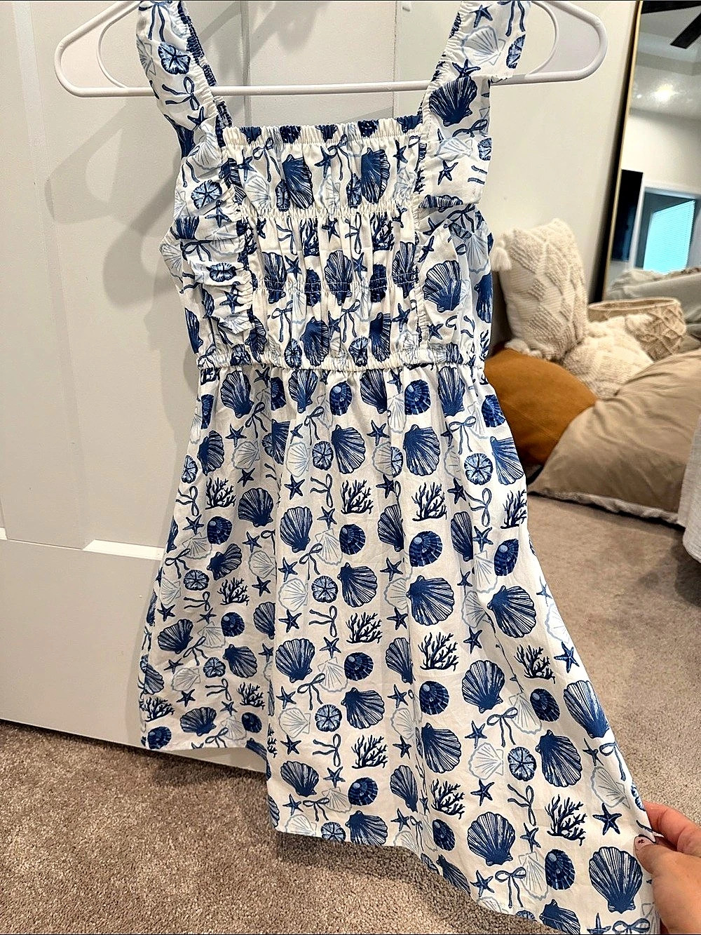 Lily Bleu Girls 4T Blue Seashell Print Dress Like New